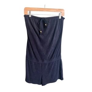 Juicy Couture Navy Strapless Romper | Rope Tie Detail | Size S